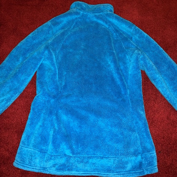 North Face Quarter Zip Blue Fleece Pullover - Picture 2 of 2